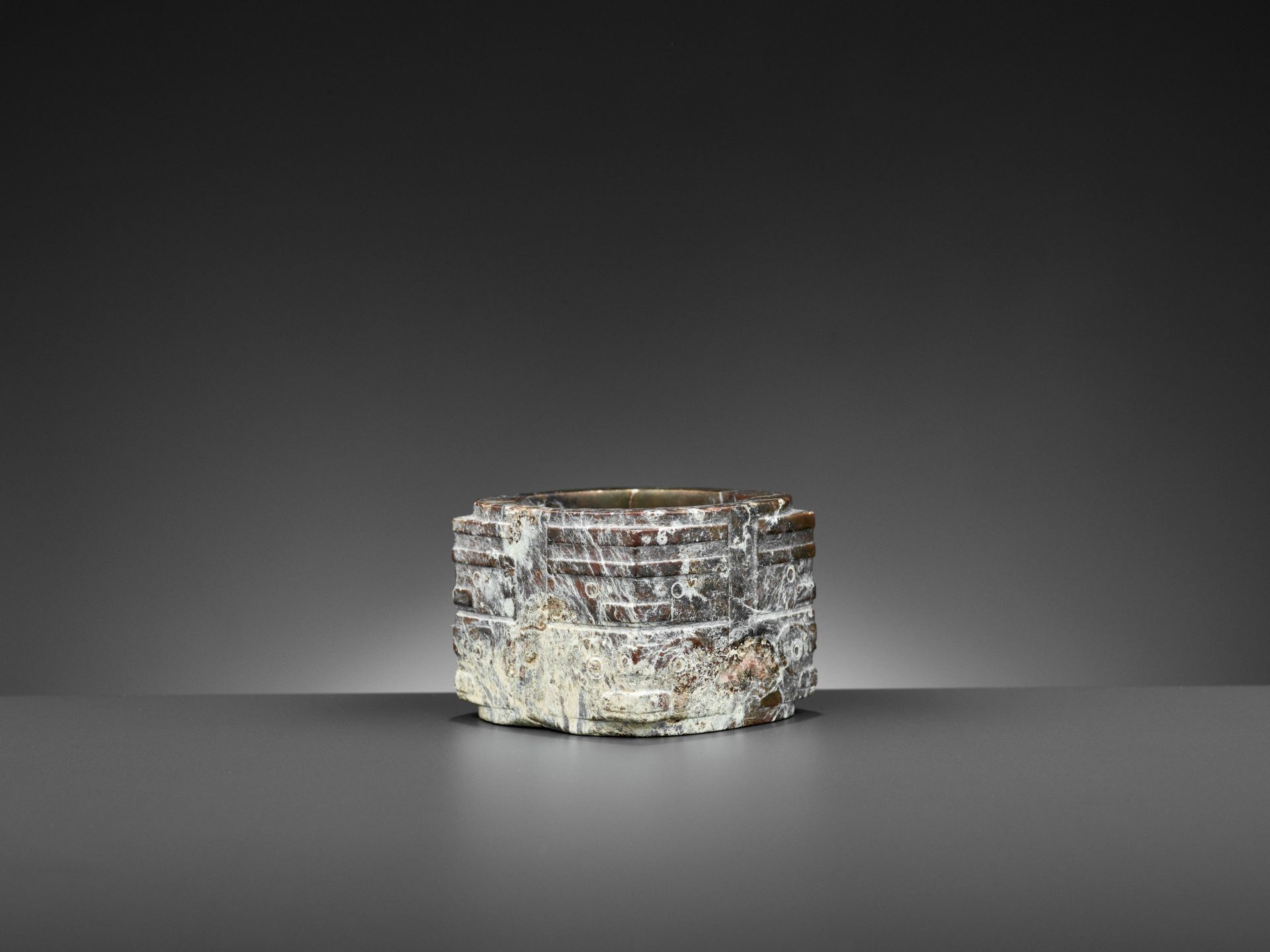 A BROWN JADE CONG, LIANGZHU CULTURE - Image 6 of 10