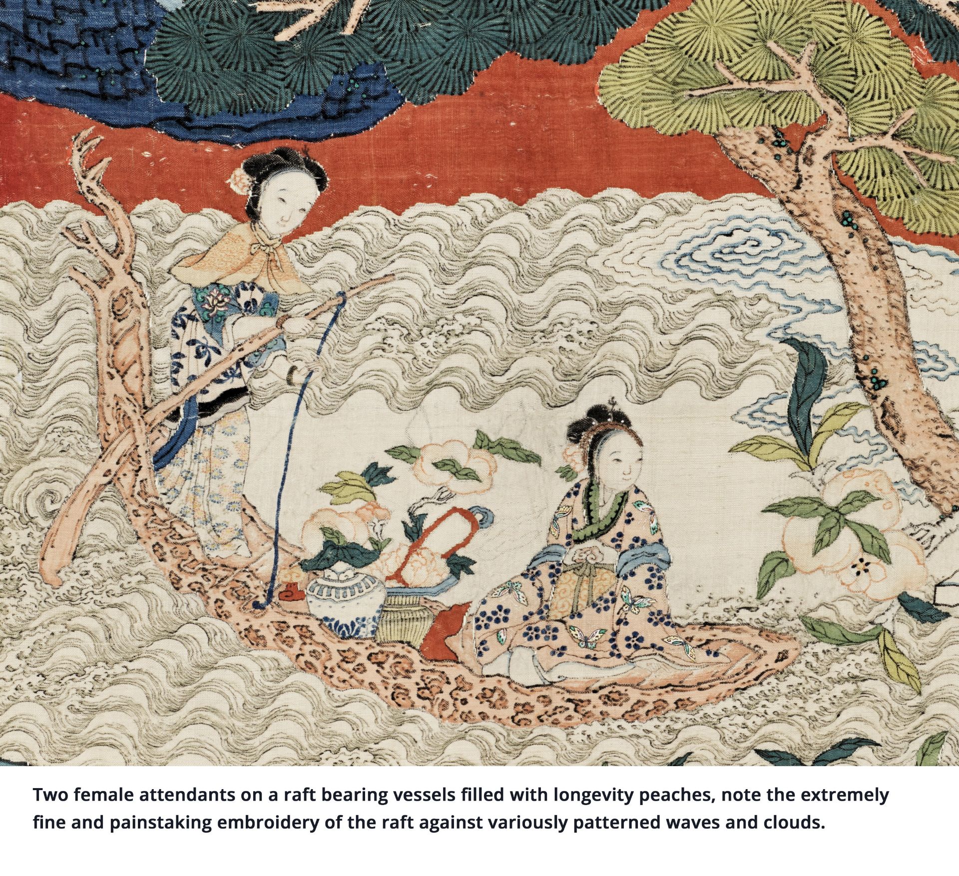 AN IMPORTANT AND LARGE KESI 'PEACH FESTIVAL' PANEL, QING DYNASTY - Bild 9 aus 14