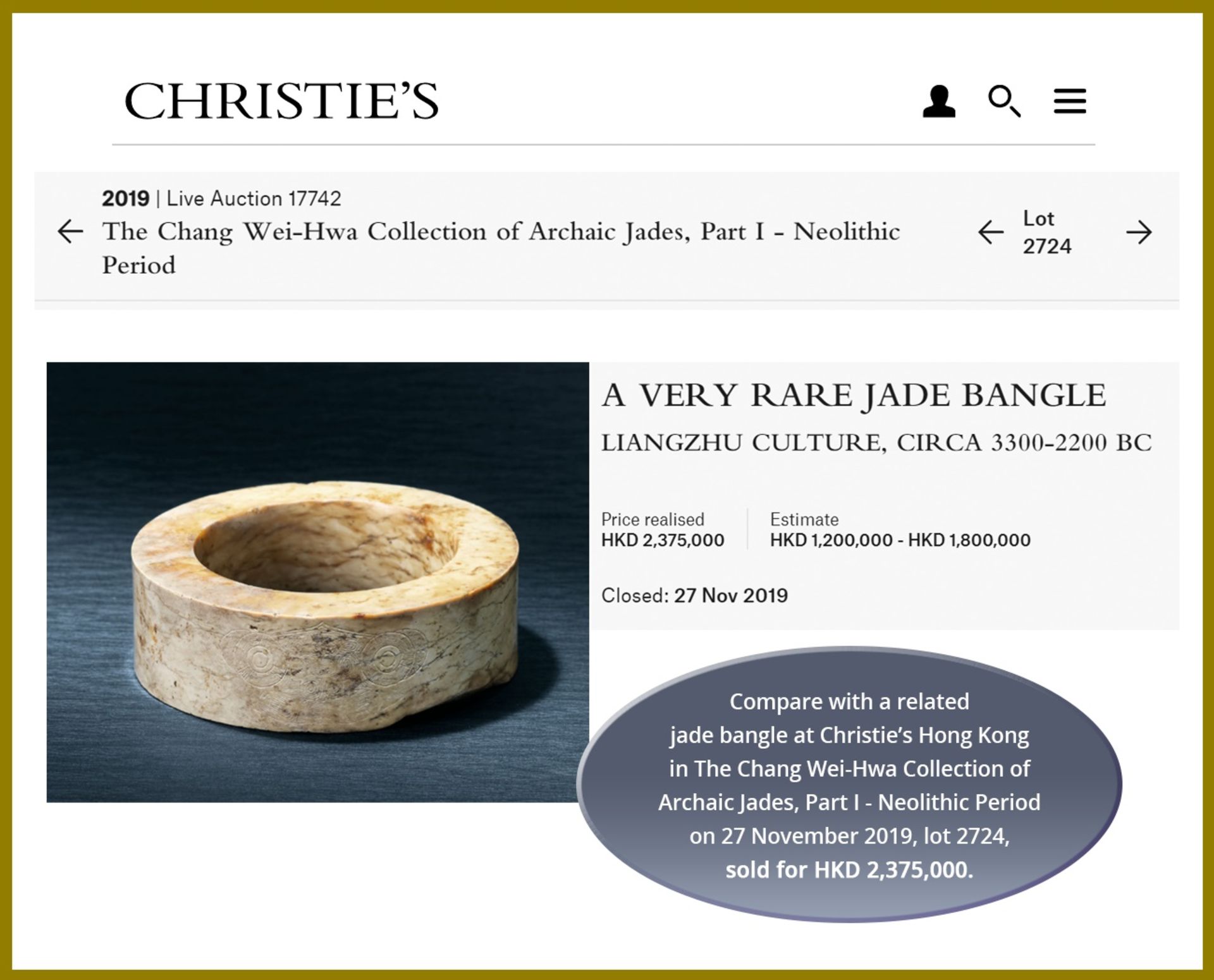 AN IVORY JADE BANGLE, LIANGZHU CULTURE - Image 3 of 11