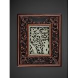 AN OPENWORK JADE 'BIRDS AND FLOWERS' PLAQUE, MING DYNASTY