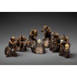 A COMPLETE AND RARE SET OF SHIWAN 'XIANGQI' FIGURES, REPUBLIC PERIOD