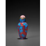 A SPECKLED TURQUOISE-BLUE GLASS SNUFF BOTTLE, QING DYNASTY