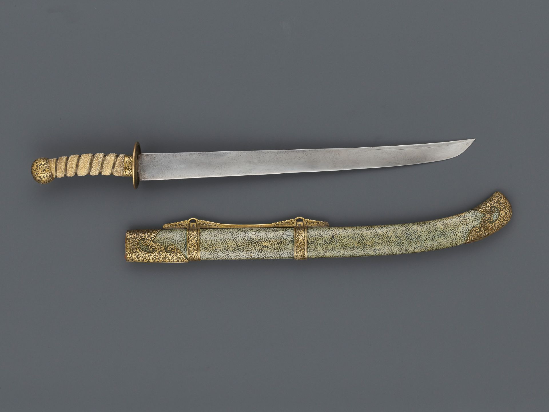 A CEREMONIAL SWORD AND SCABBARD, QING DYNASTY