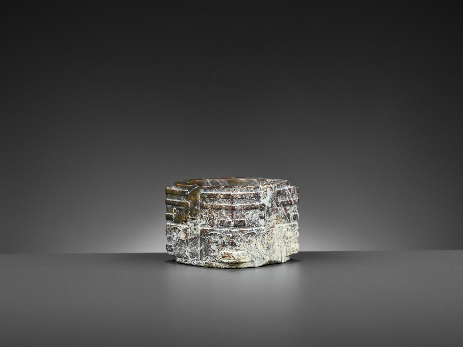 A BROWN JADE CONG, LIANGZHU CULTURE - Image 4 of 10