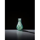 AN AQUAMARINE OVERLAY 'CHILONG' MINIATURE VASE, YUHUCHUNPING, QING