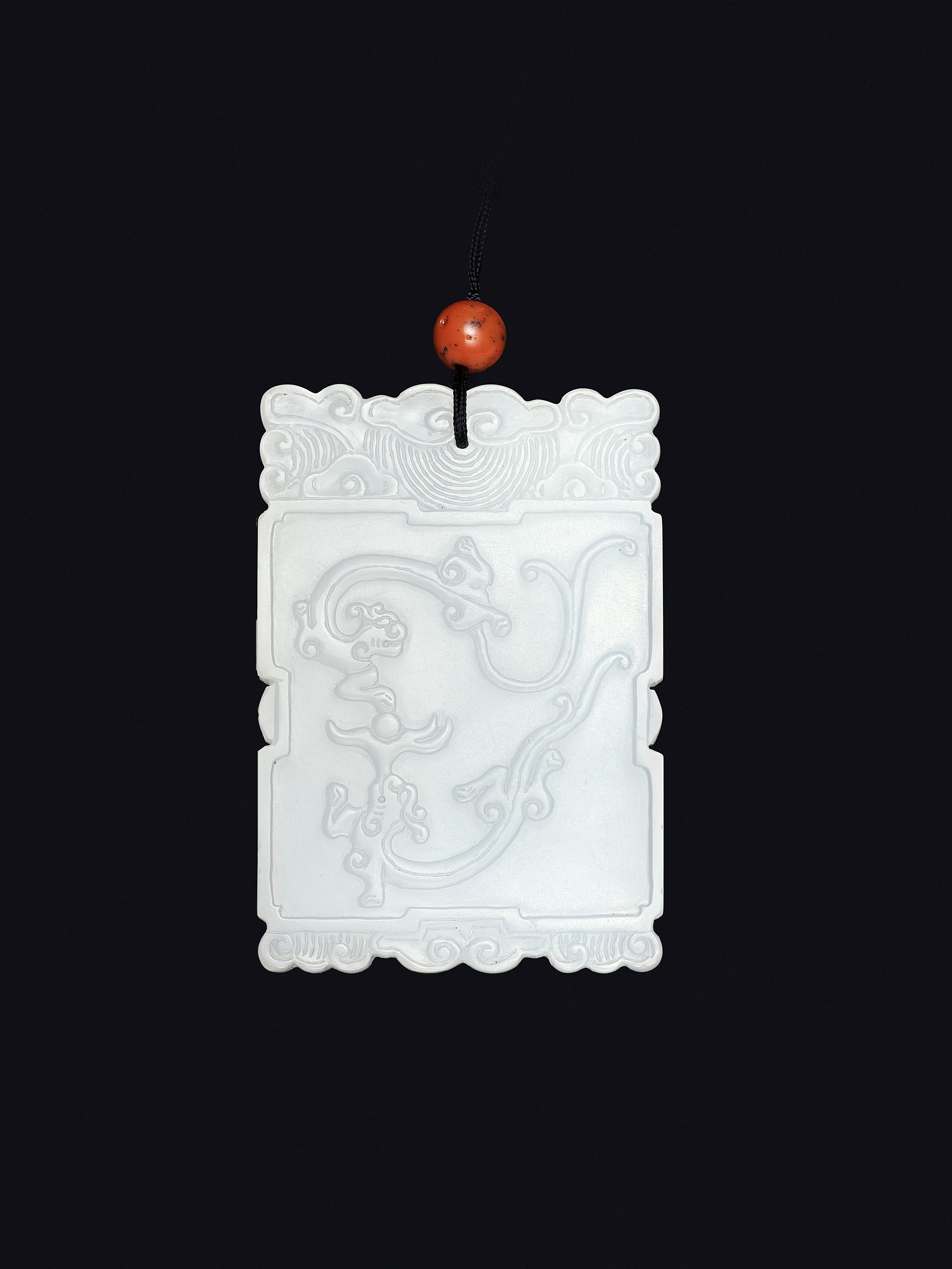 A WHITE JADE 'FUGUI' PLAQUE, MID-QING TO REPUBLIC