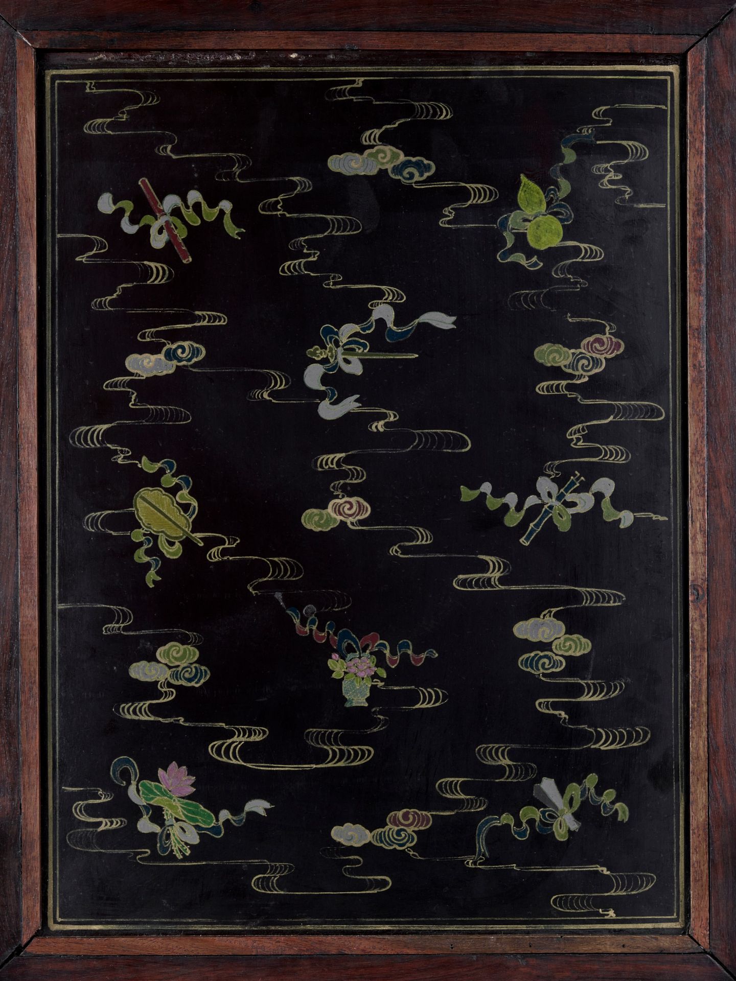 A HARDSTONE AND JADE-INLAID ZITAN TABLE SCREEN, QING - Bild 6 aus 10