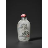 AN INSIDE-PAINTED GLASS 'LANDSCAPE' SNUFF BOTTLE, MIDDLE SCHOOL, LATE QING TO EARLY REPUBLIC