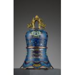 A MASSIVE CLOISONNE ENAMEL BELL, QING DYNASTY