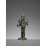 A KHMER BRONZE FIGURE OF AVALOKITESHVARA, ANGKOR PERIOD