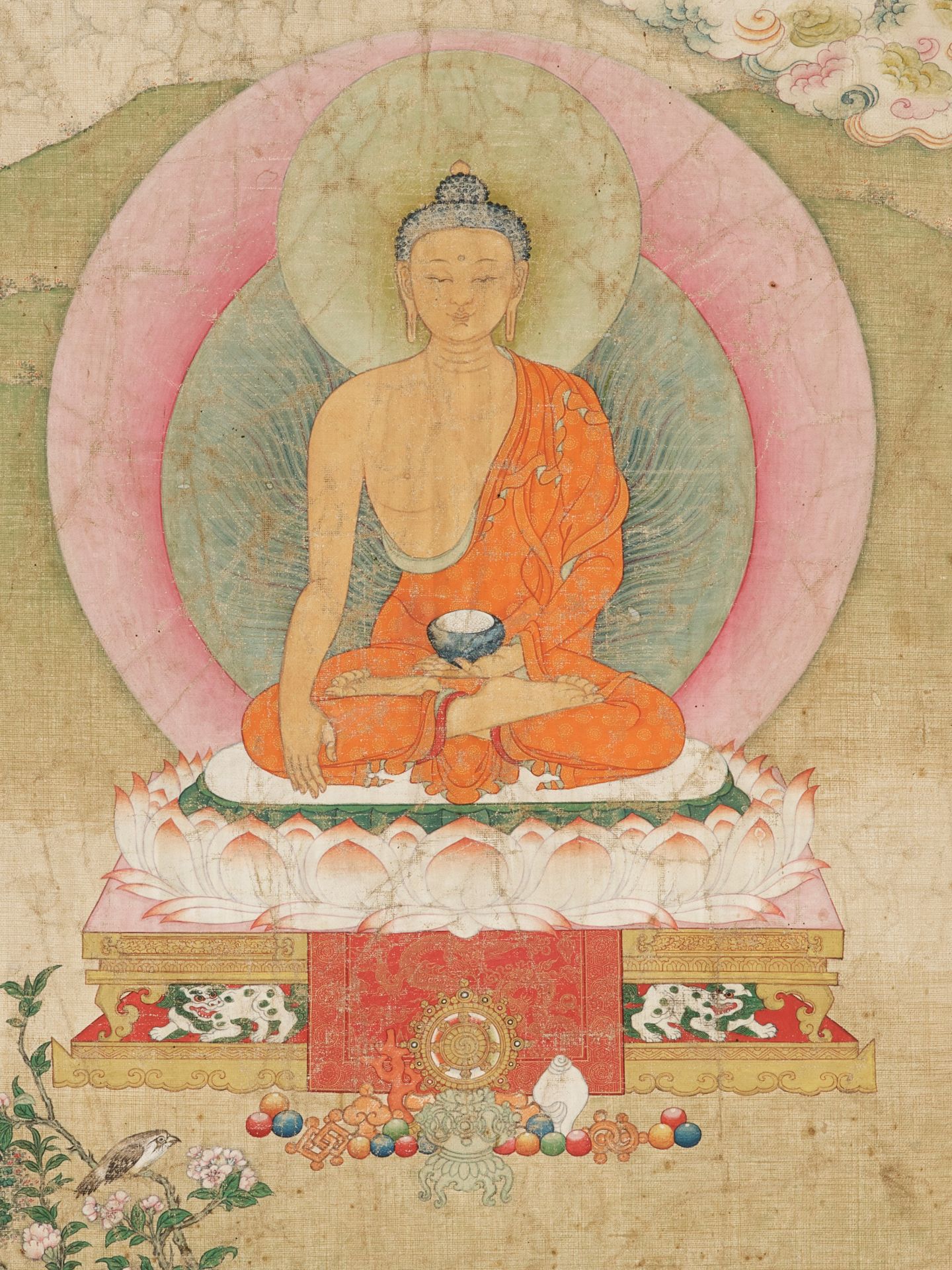 A THANGKA OF BUDDHA SHAKYAMUNI, 18TH-19TH CENTURY - Image 2 of 7