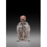 A 'HAIR CRYSTAL' SNUFF BOTTLE, QING DYNASTY