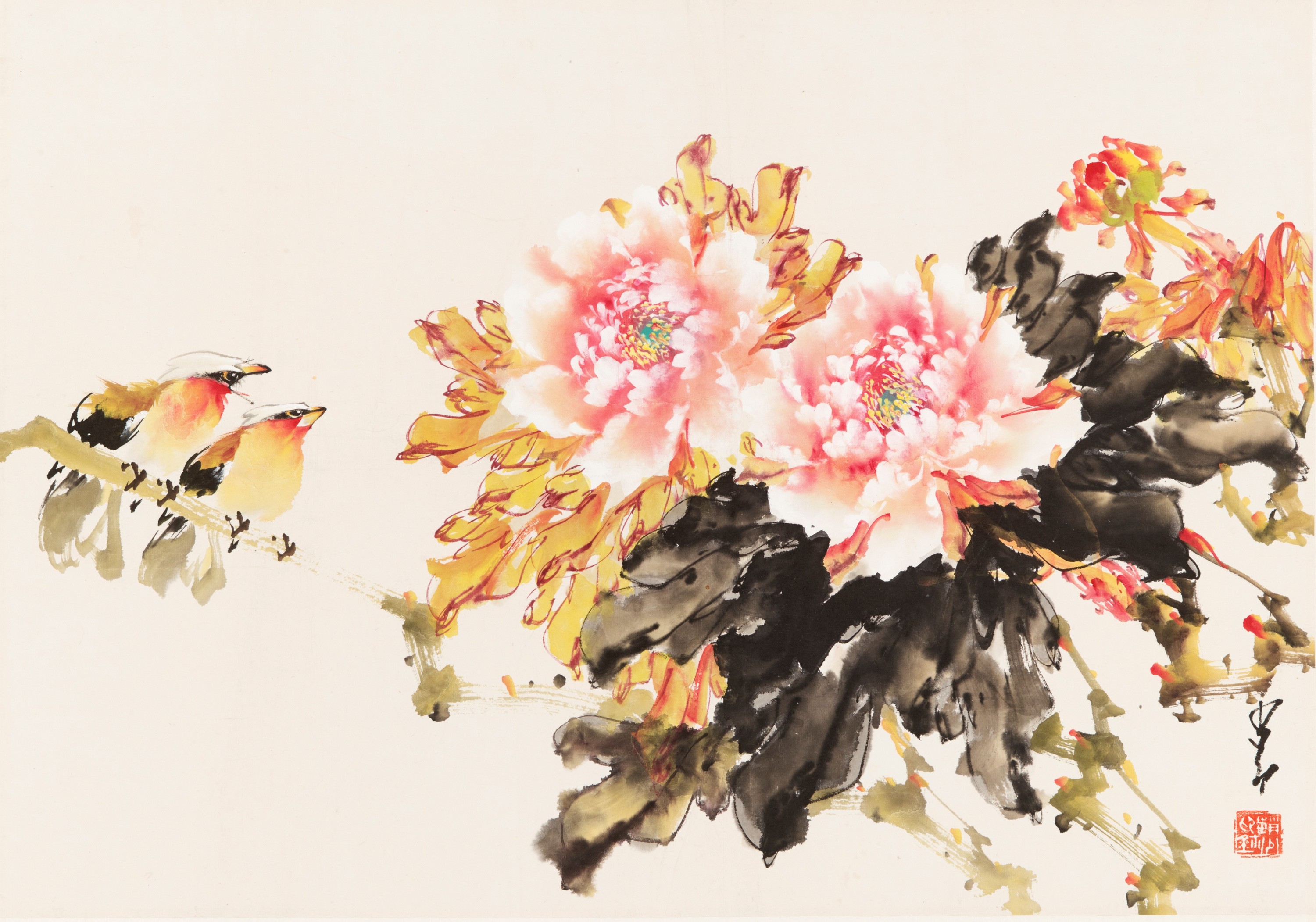 PEONIES AND BIRDS' BY ZHAO SHAO'ANG (1905-1988)