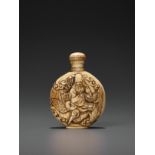 A CARVED IVORY SNUFF BOTTLE, MEIJI