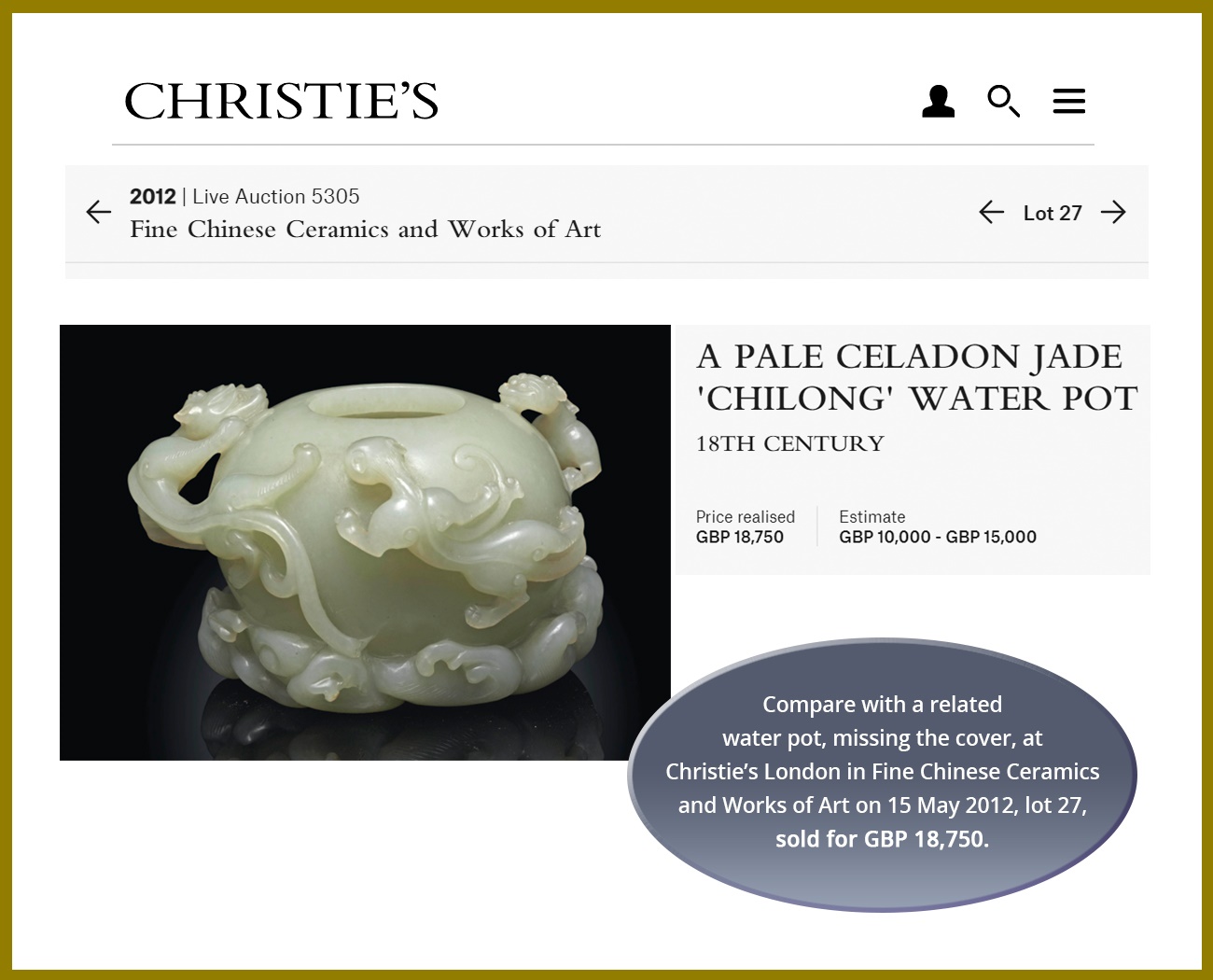 AN OPENWORK PALE CELADON JADE 'CHILONG' WATER POT AND COVER, QING - Image 3 of 11
