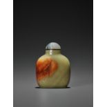 A LARGE YELLOW AND RUSSET JADE SNUFF BOTTLE, QING DYNASTY