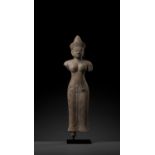 A SANDSTONE FIGURE OF UMA, ANGKOR PERIOD, BAPHUON STYLE