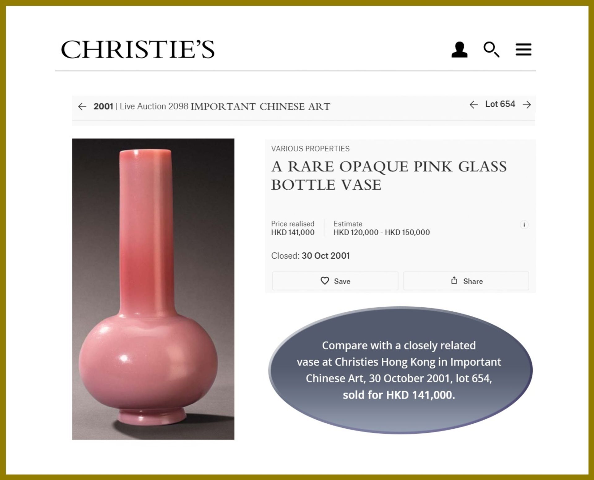 A PINK GLASS BOTTLE VASE, WHEEL-CUT MARK AND PERIOD OF QIANLONG - Bild 6 aus 9