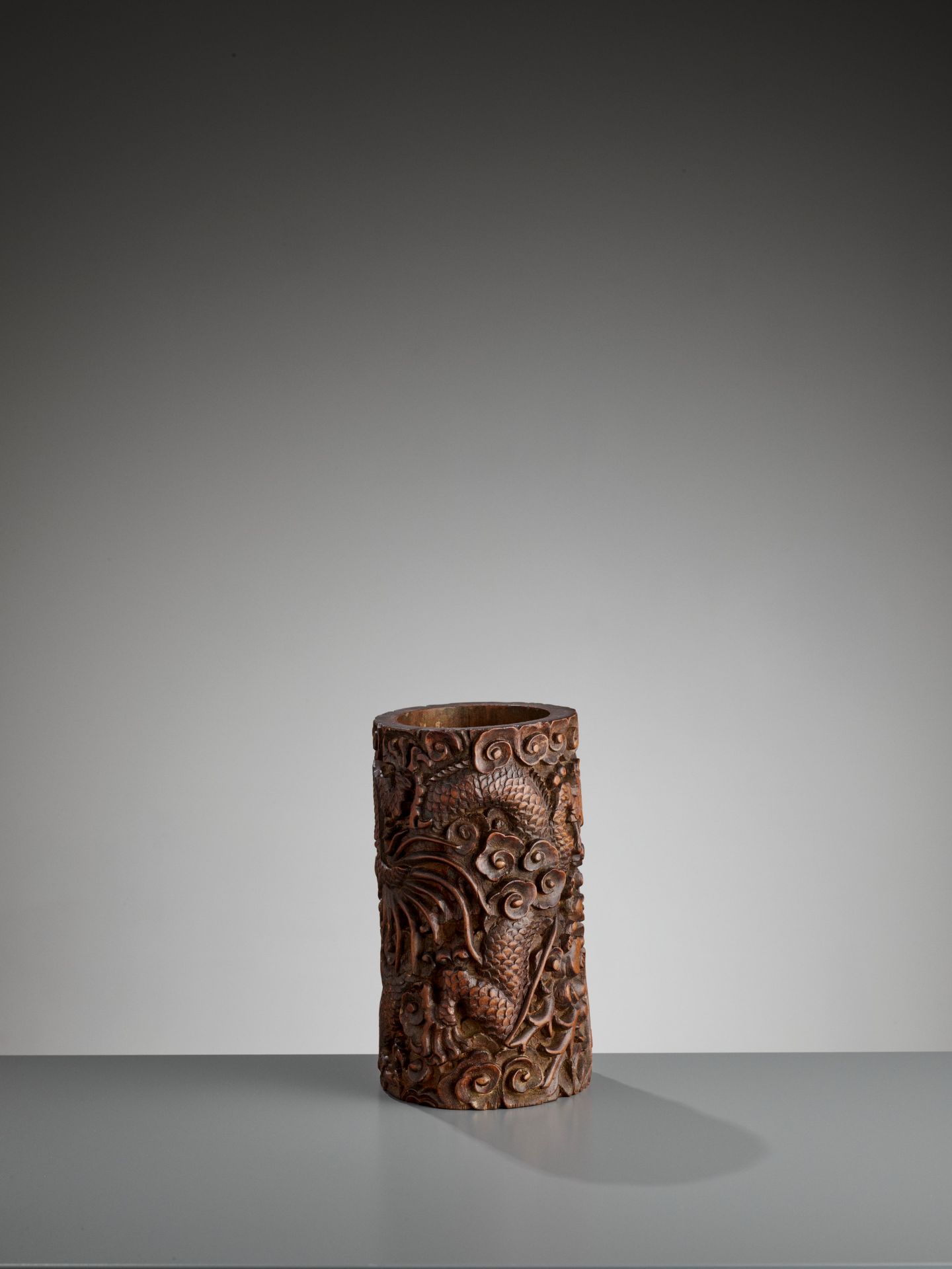 A BAMBOO 'DRAGON' BRUSH POT, BITONG, QING - Image 6 of 9