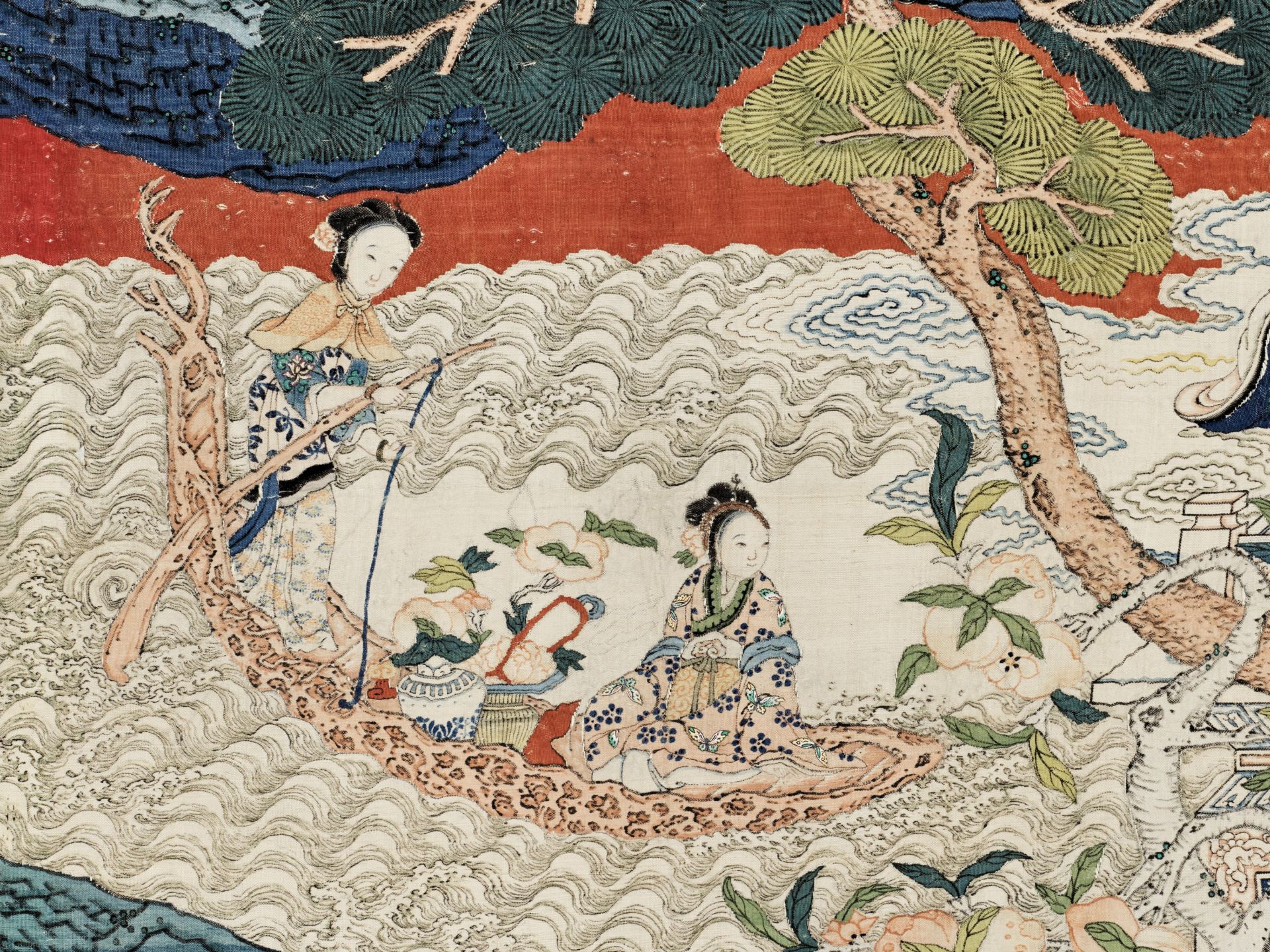 AN IMPORTANT AND LARGE KESI 'PEACH FESTIVAL' PANEL, QING DYNASTY - Bild 10 aus 14