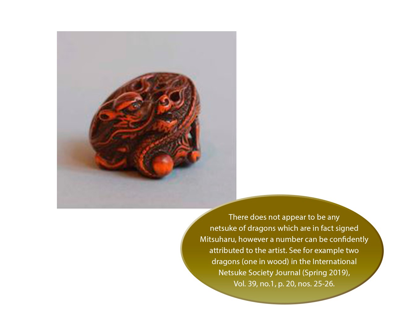 A POWERFUL AND RARE WOOD NETSUKE OF A COILED DRAGON, ATTRIBUTED TO MITSUHARU - Image 9 of 10