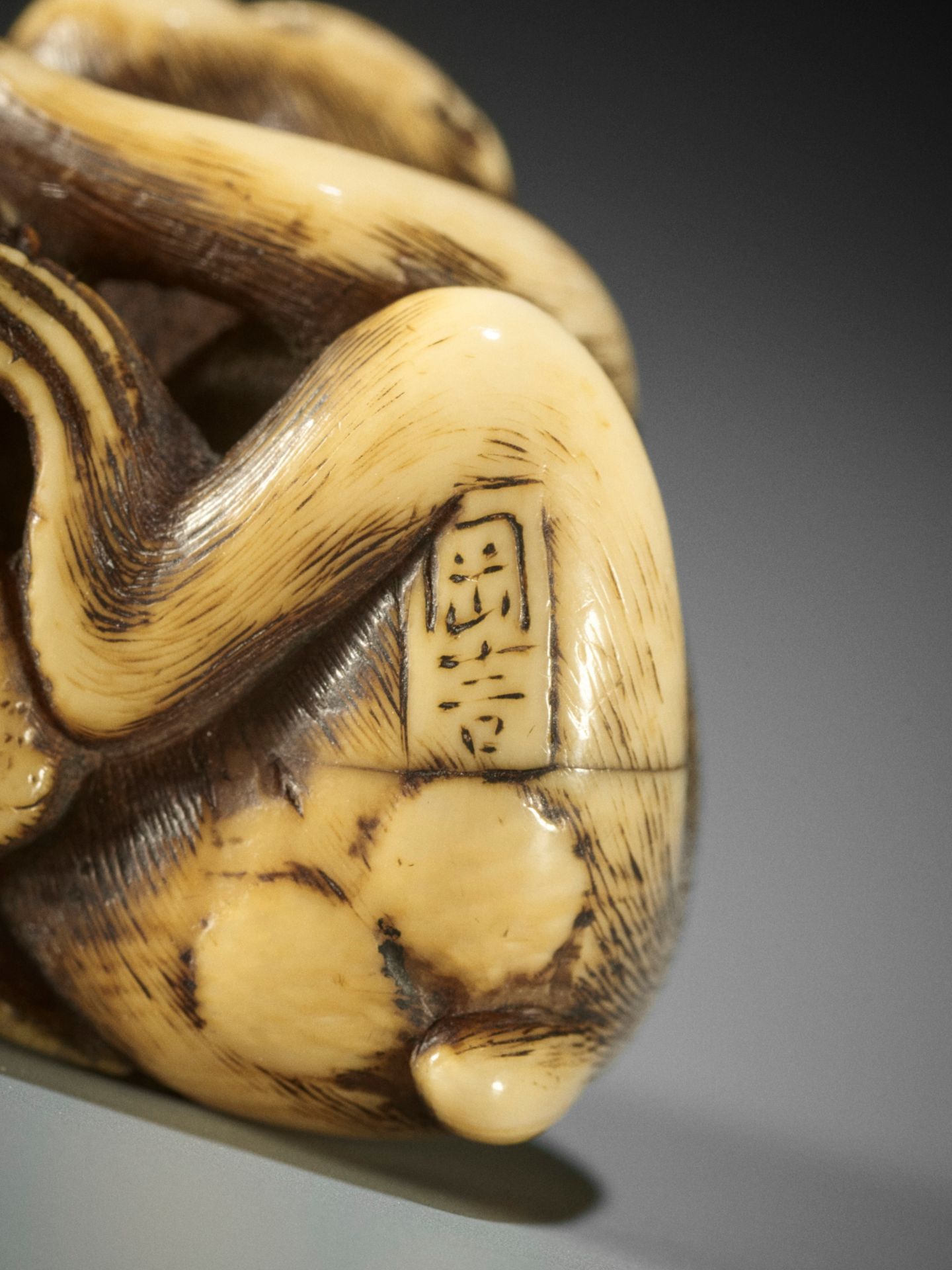 OKAKOTO: A SUPERB IVORY NETSUKE OF TWO MONKEYS - Image 16 of 19