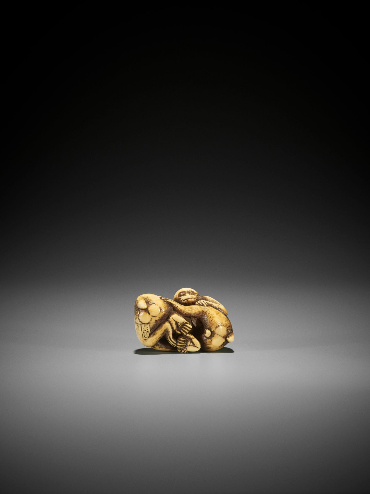 OKAKOTO: A SUPERB IVORY NETSUKE OF TWO MONKEYS - Image 15 of 19