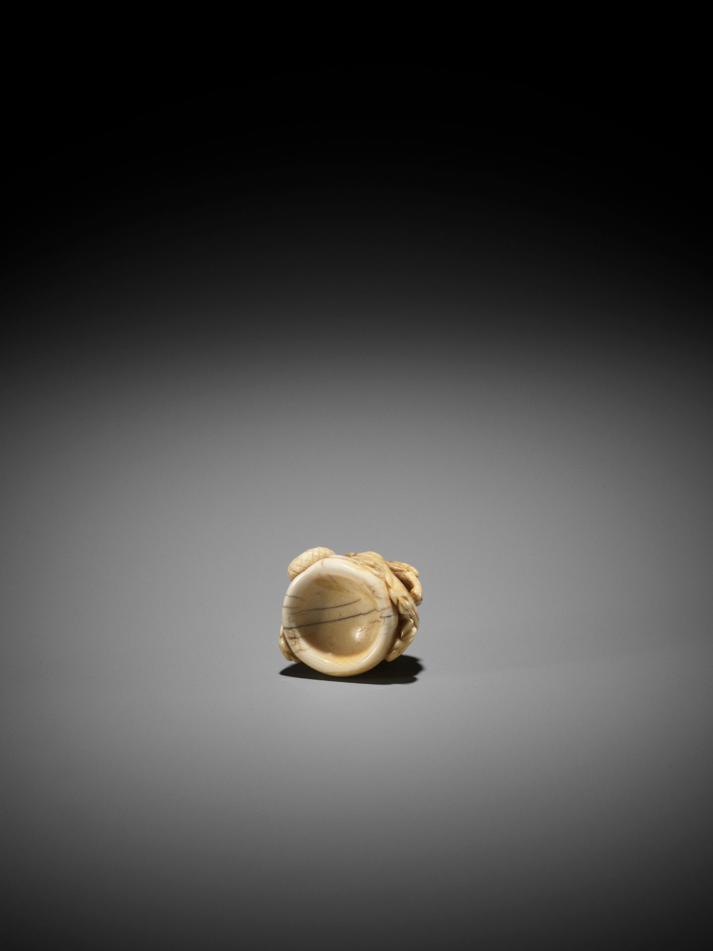 A POWERFUL IVORY NETSUKE OF A DRAGON, ATTRIBUTED TO MITSUHARU - Image 8 of 10