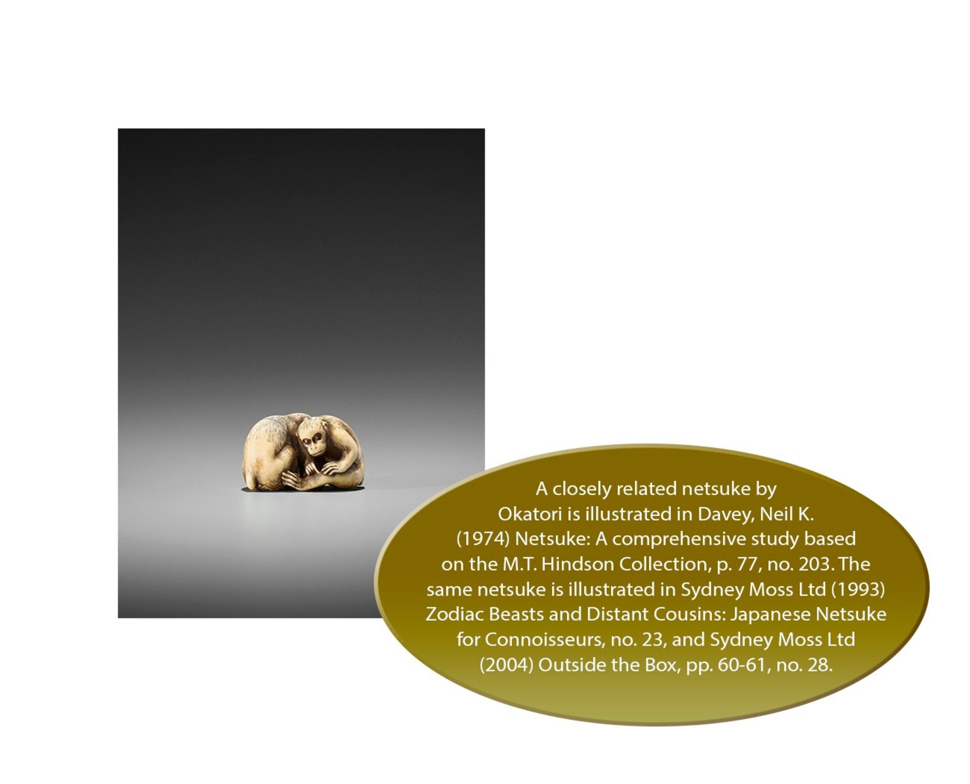 OKAKOTO: A SUPERB IVORY NETSUKE OF TWO MONKEYS - Image 17 of 19