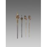 FOUR METAL KANZASHI (HAIRPINS)