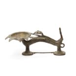 A FINE BASTAR BRONZE OIL LAMP