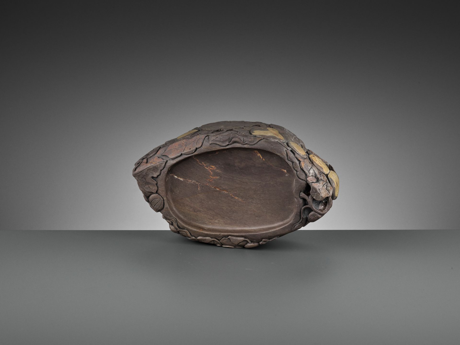 A MASSIVE CARVED 'MELON' DUAN INKSTONE, EARLY QING - Image 12 of 13