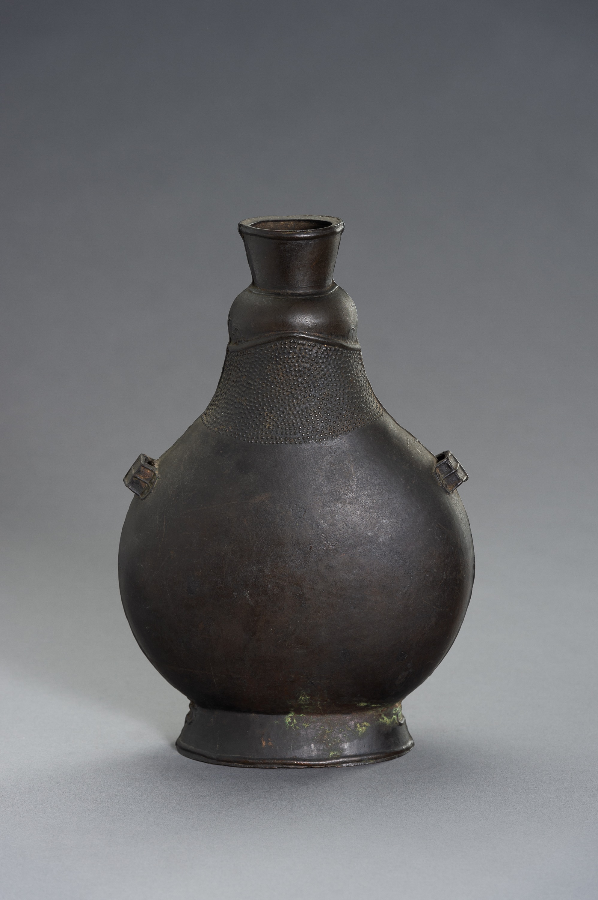 A REMARKABLE BRONZE TOAD FLASK - Image 9 of 13