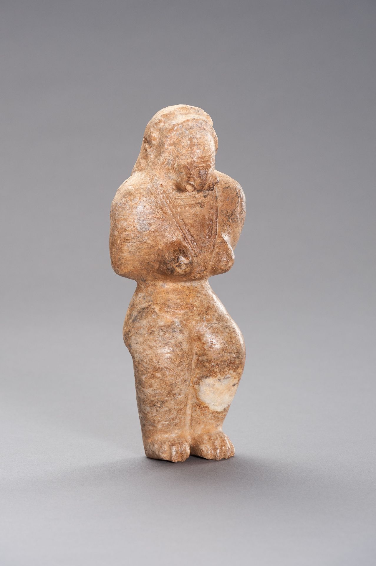 AN INDUS VALLEY STYLE STONE FIGURE OF A FERTILITY GODDESS - Image 5 of 9