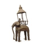 A BASTAR BRONZE OF ELEPHANT WITH HOWDAH