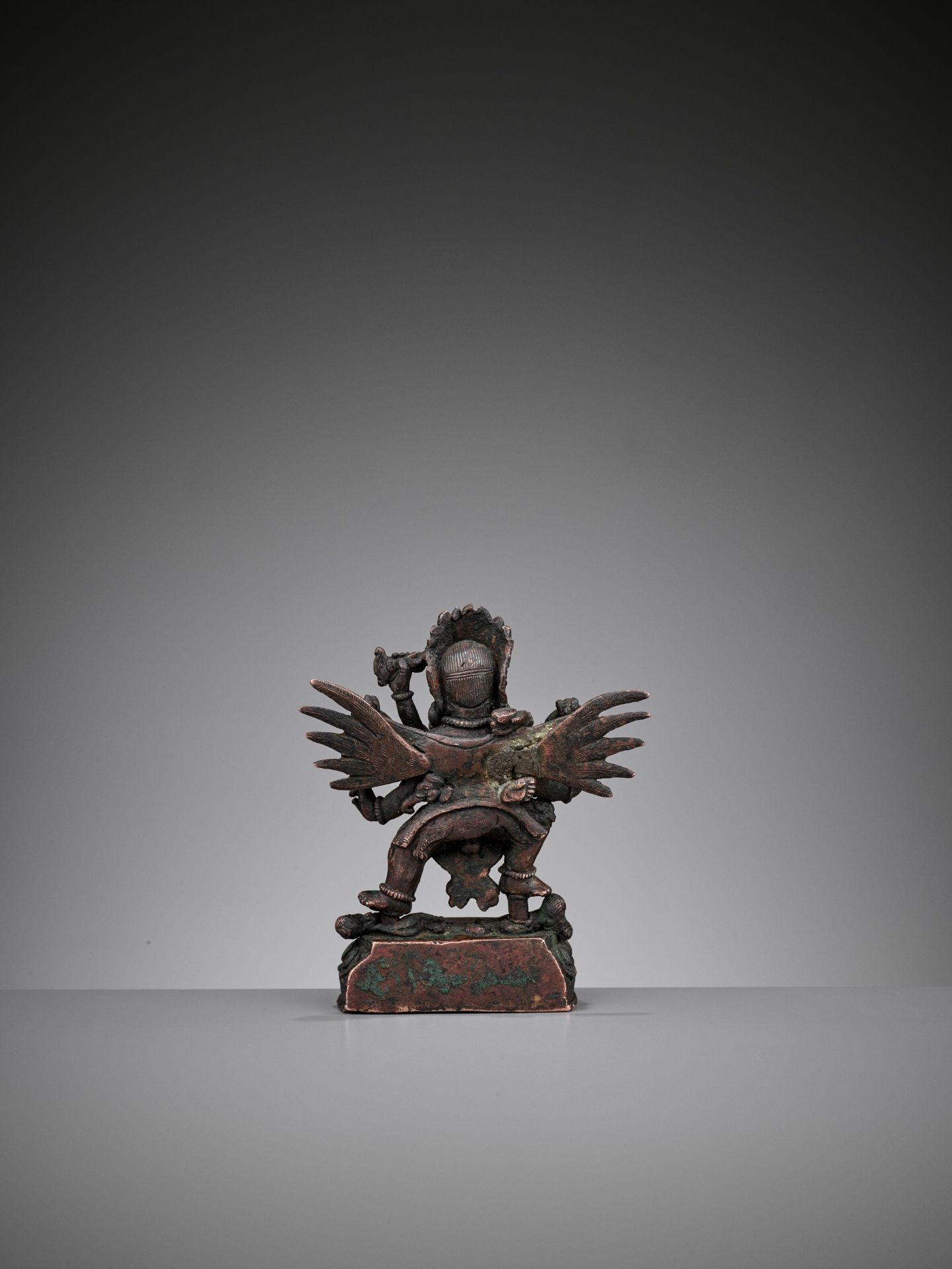 A SILVER-INLAID BRONZE FIGURE OF HERUKA AND CONSORT, QING - Image 5 of 6