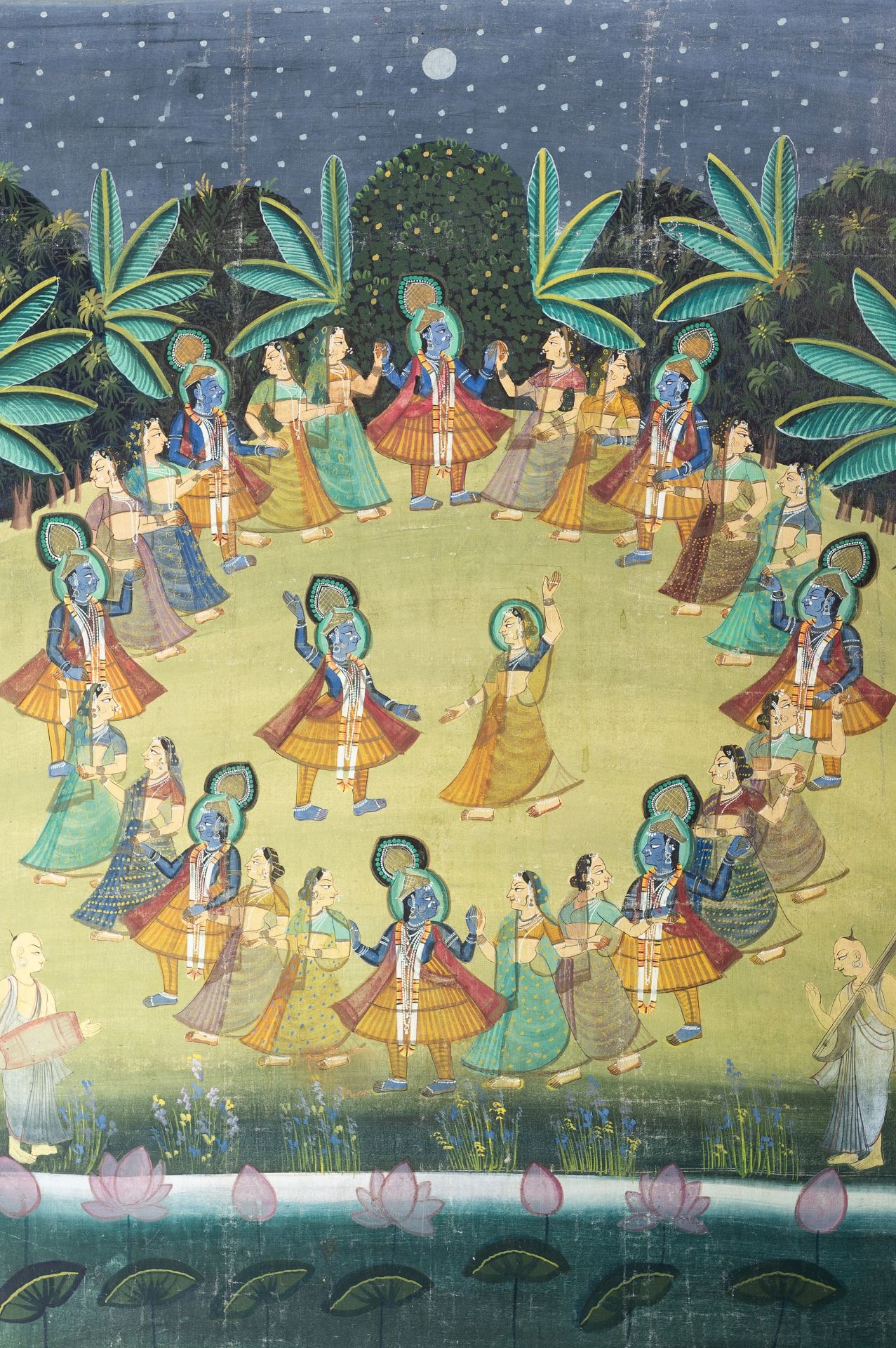 A LARGE AND FINE PICHWAI PAINTING OF THE RASA LILA - Image 3 of 8