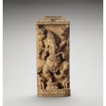 A CARVED WOOD STELE WITH GANESHA, 20TH CENTURY