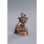 A GILT COPPER ALLOY FIGURE OF WHITE TARA, 18TH-19TH CENTURY