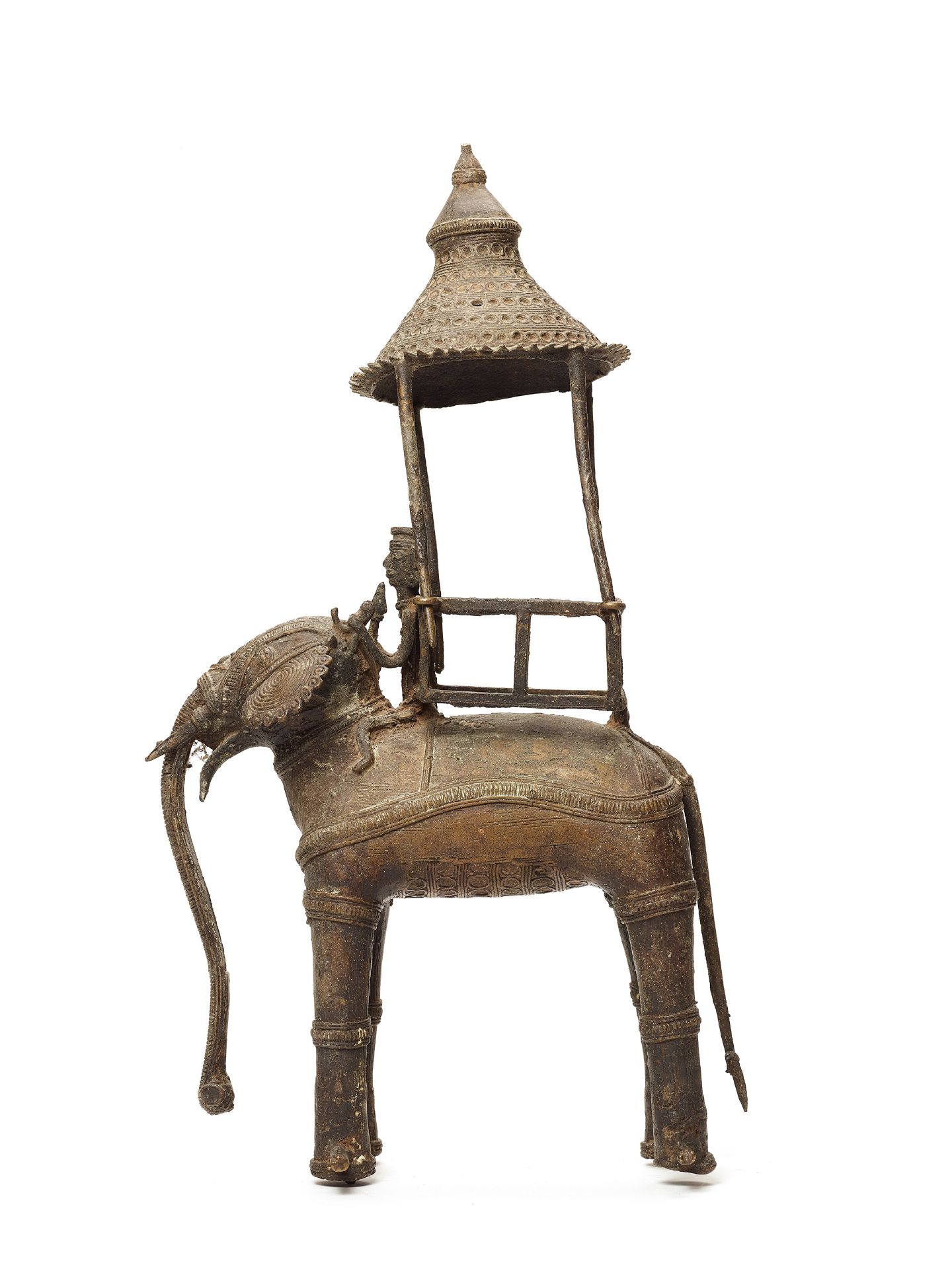 A BASTAR BRONZE OF ELEPHANT WITH HOWDAH - Image 2 of 4