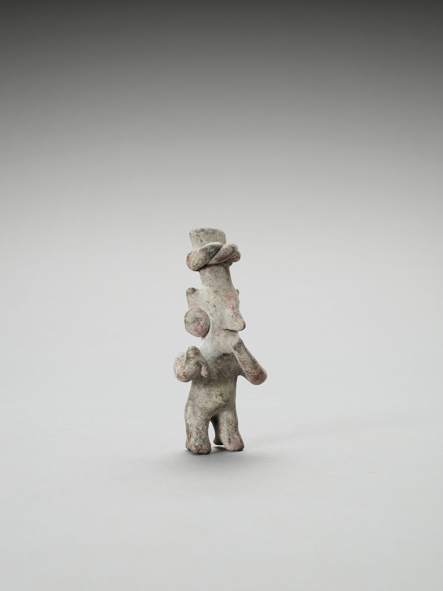 PRE-COLUMBIAN FIGURE OF A CONCERNED MAN - Image 5 of 6