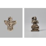 TWO SMALL INDIAN BRONZE FIGURES, 19TH CENTURY