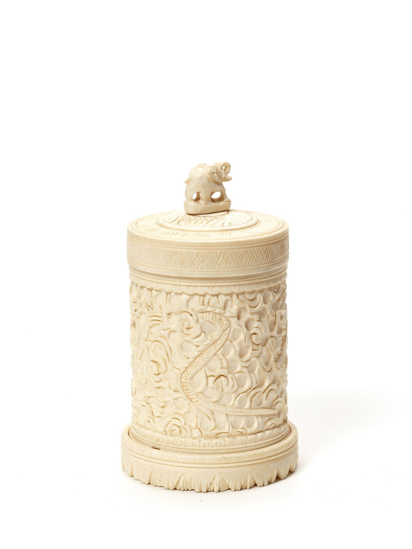 AN INDIAN IVORY BOX AND COVER, C. 1880 - Image 3 of 5