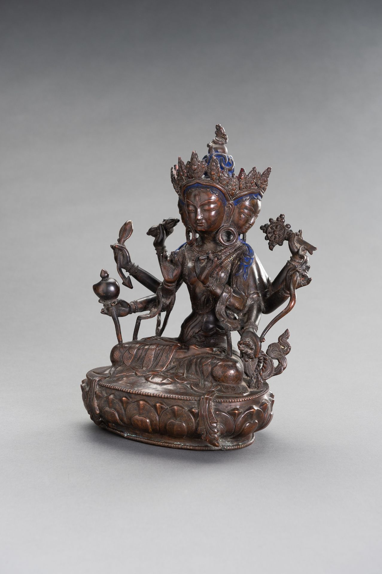 A COPPER ALLOY BRONZE FIGURE OF PRATISARA - Image 2 of 9