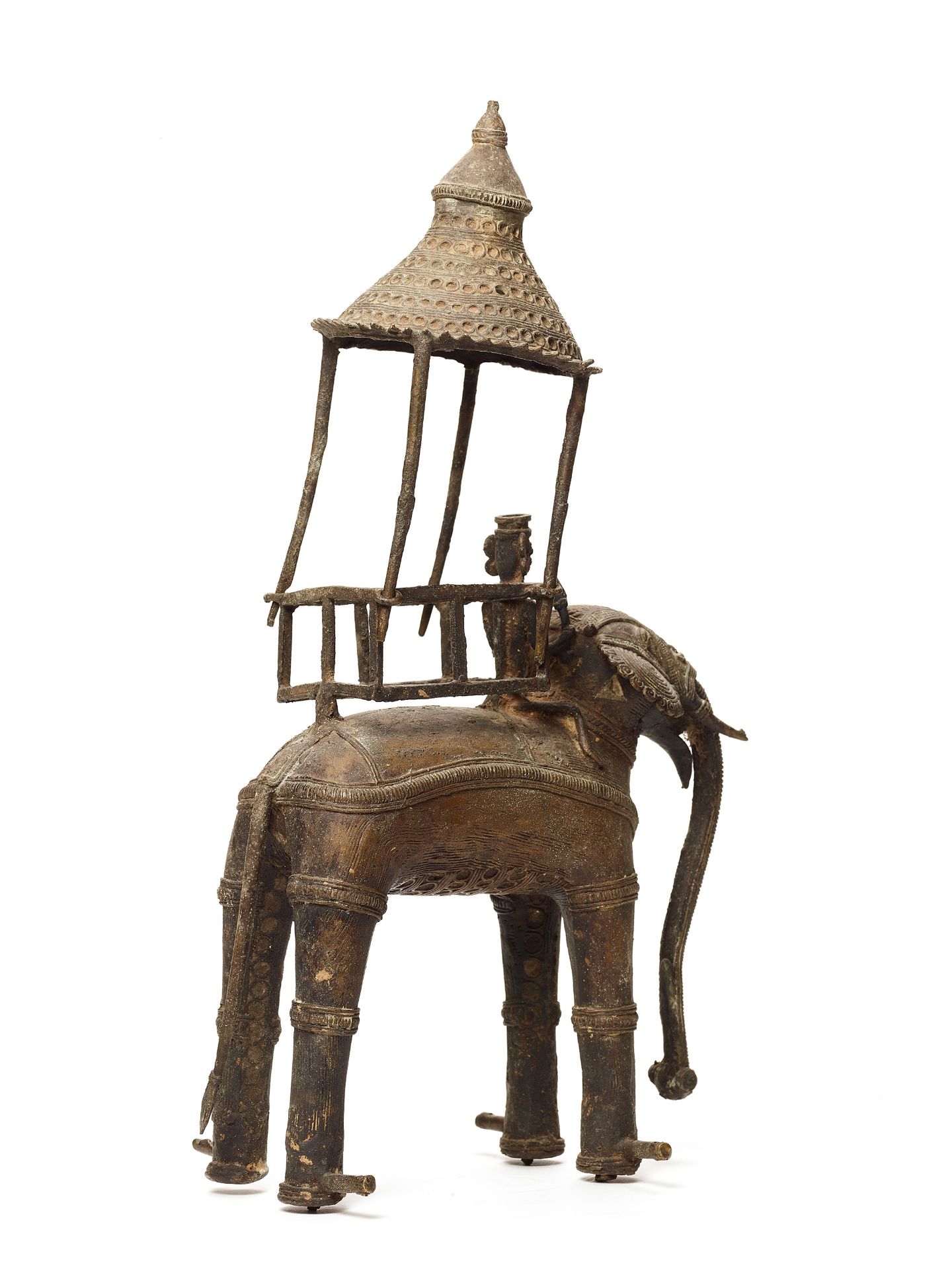 A BASTAR BRONZE OF ELEPHANT WITH HOWDAH - Image 3 of 4