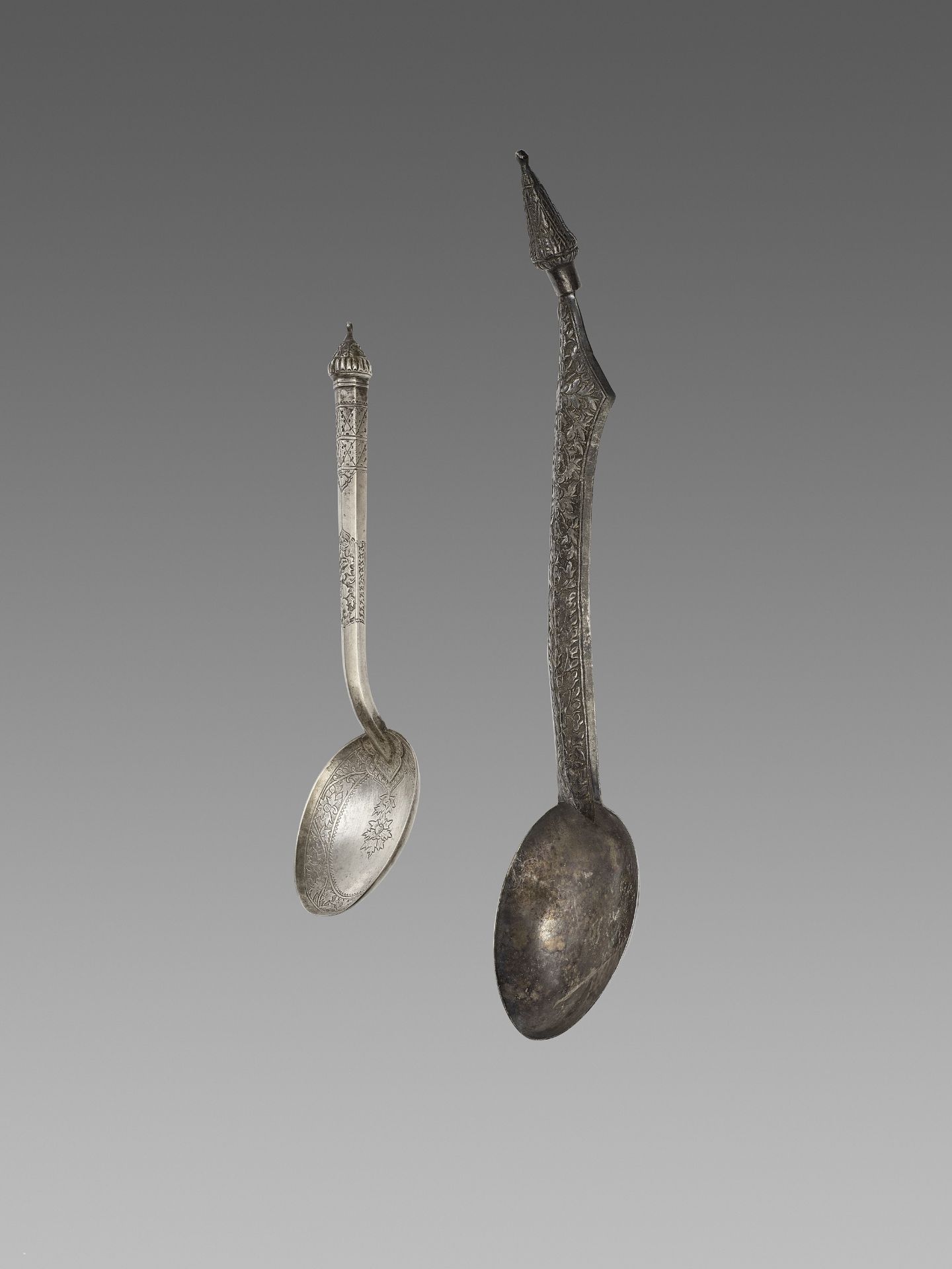 TWO LARGE CAMBODIAN SILVER SPOONS - Image 2 of 3