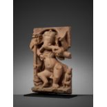 A SANDSTONE STELE OF GANESHA