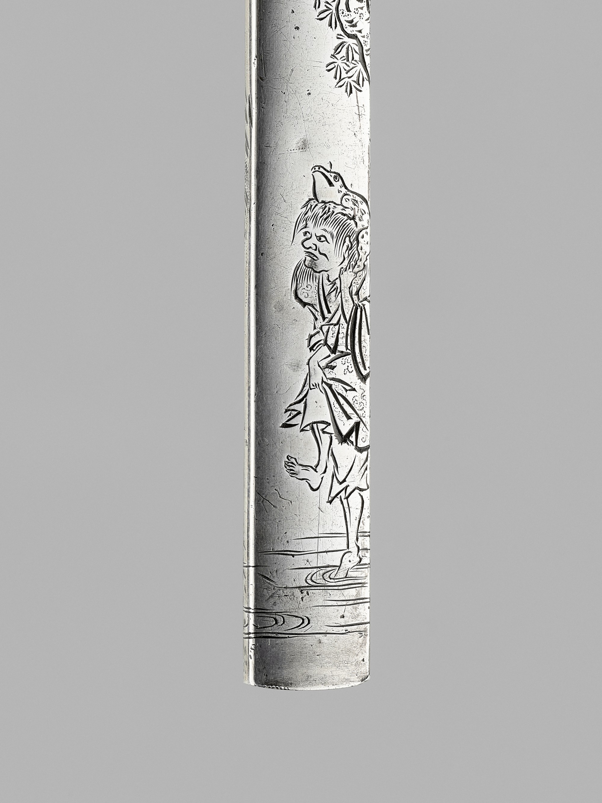 YAMASHITA KARYU: A FINE SILVER KOZUKA WITH GAMA SENNIN, WITH NBTHK CERTIFICATE - Image 3 of 6