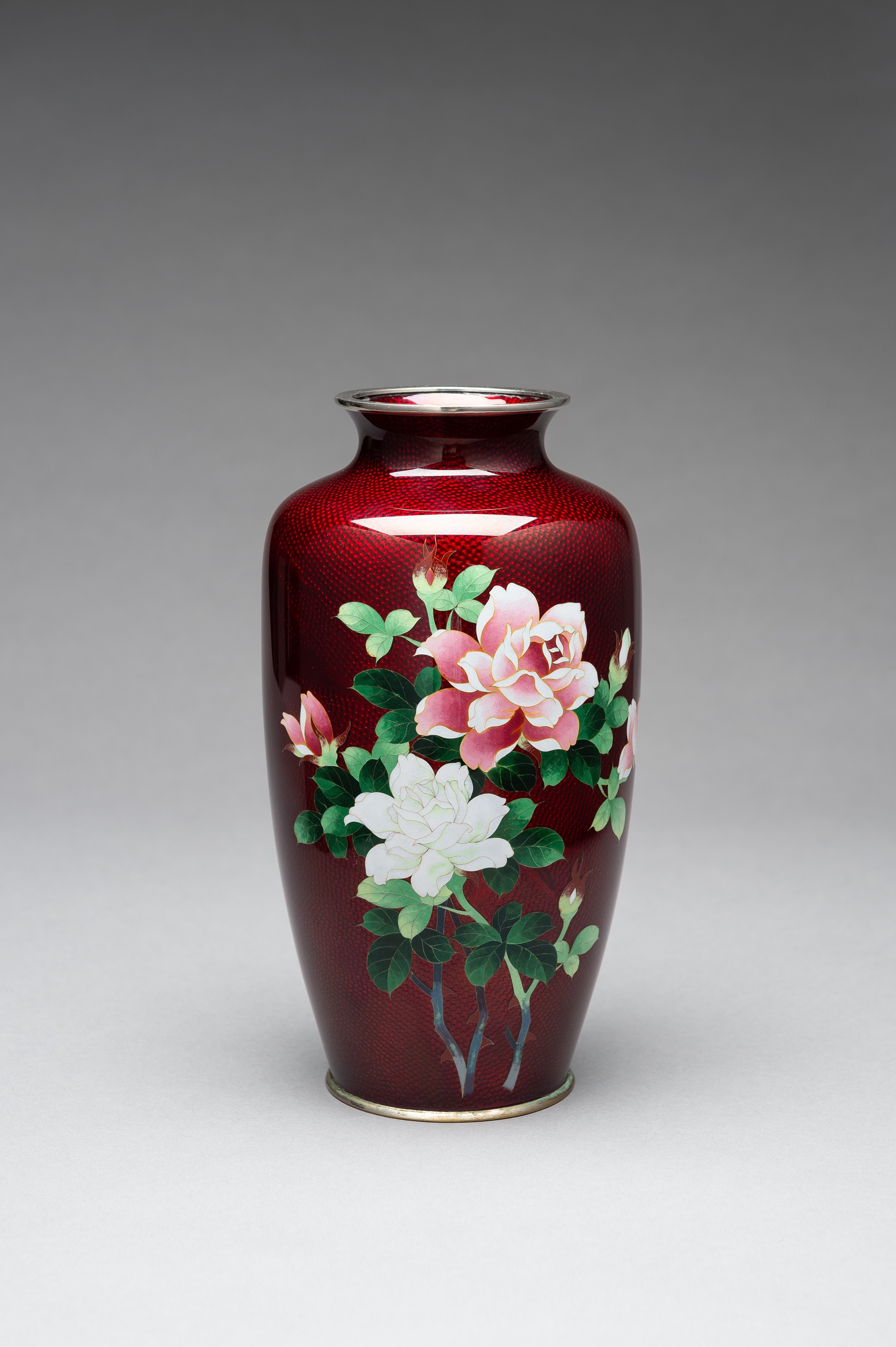 A LARGE ANDO STYLE GINBARI CLOISONE VASE - Image 2 of 8