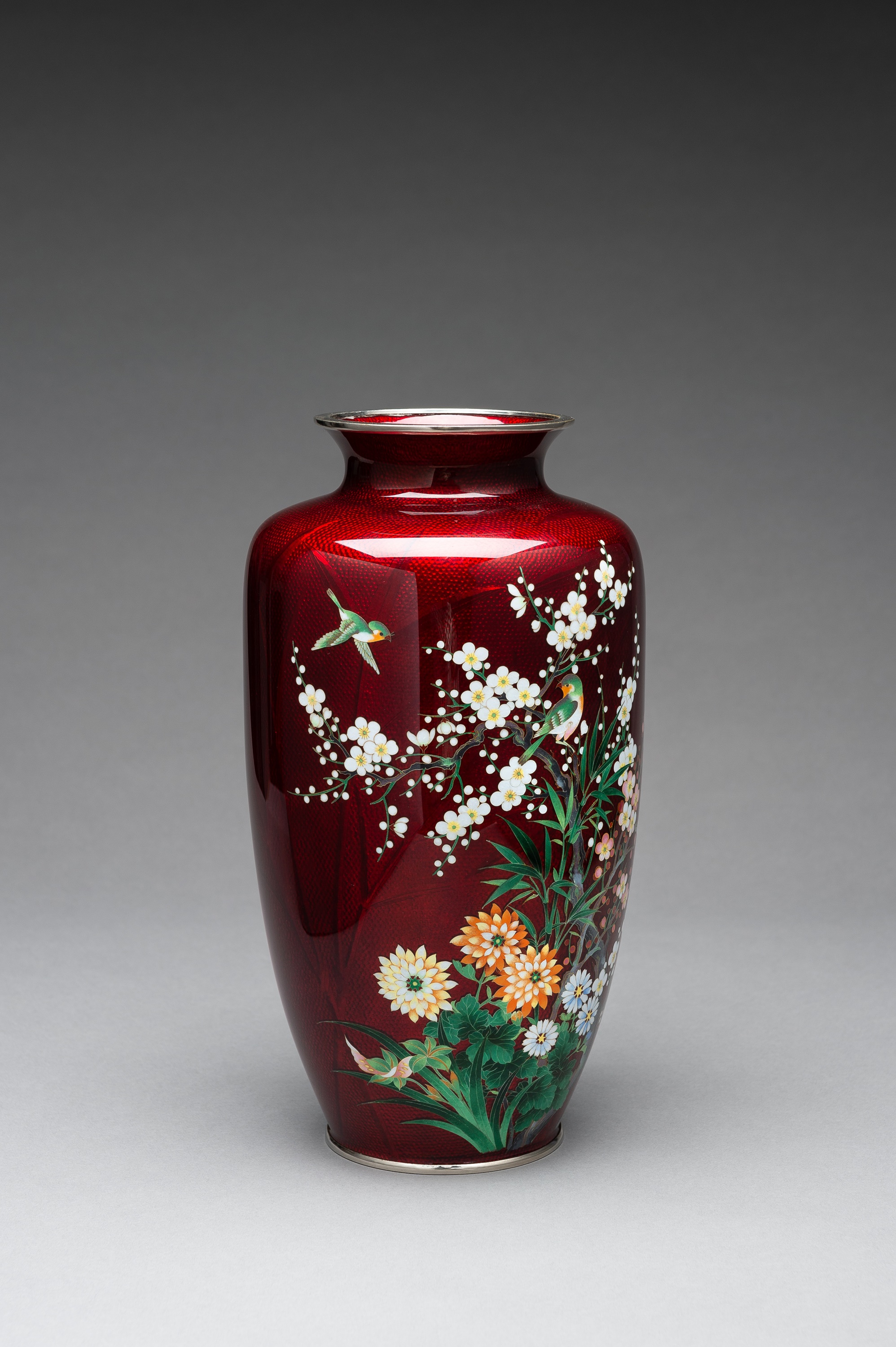 A LARGE ANDO STYLE GINBARI CLOISONNE VASE - Image 6 of 8